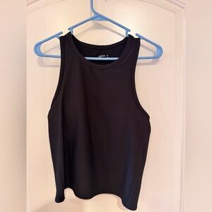 Jockey Sleeveless Black Crop Tank Top Built in Bra